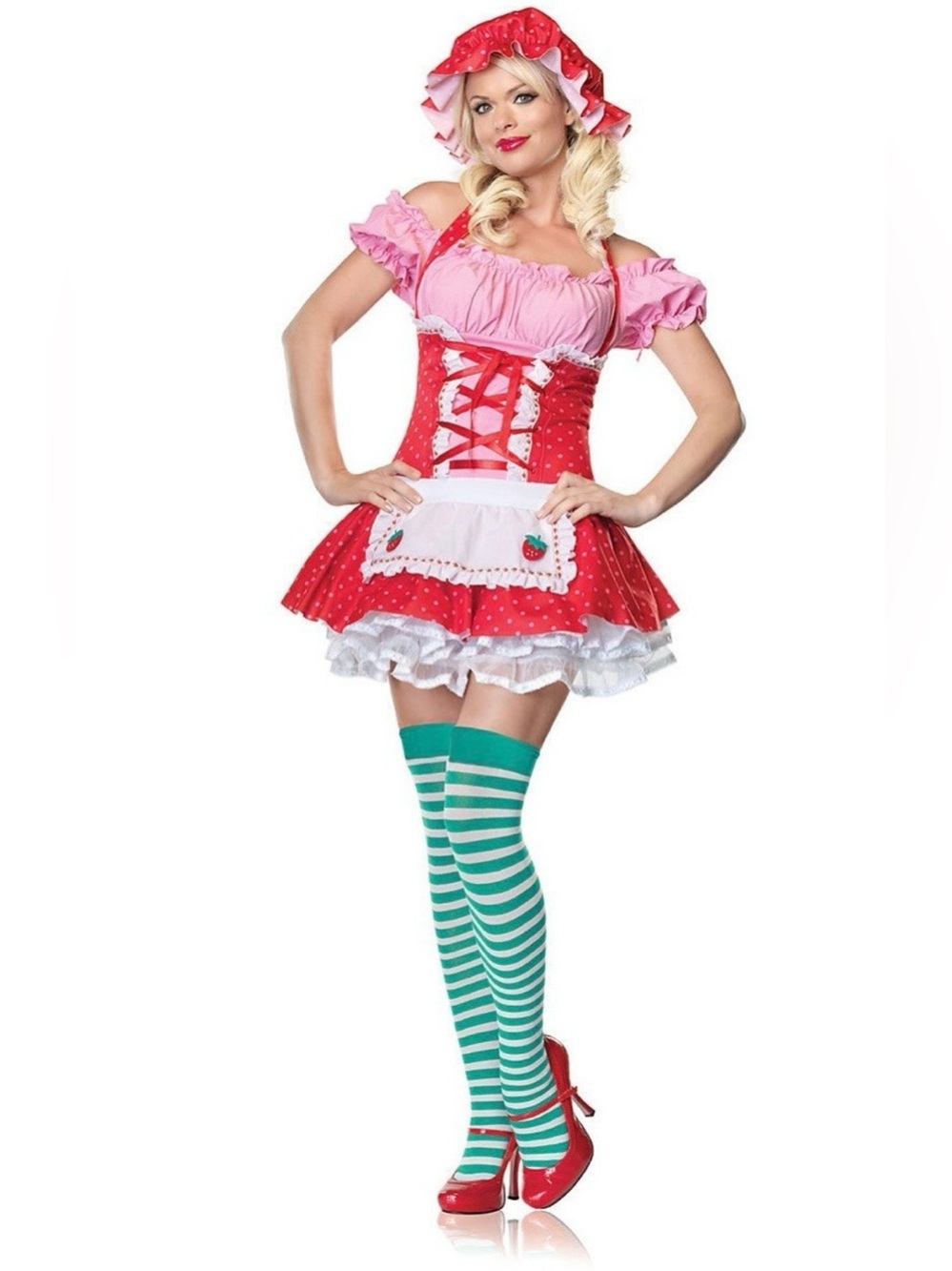 Leg Avenue Country Girl Costume - Pink & Red